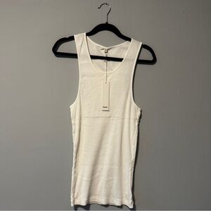 White Ribbed Tank Top — Slim Fit Men’s Tank